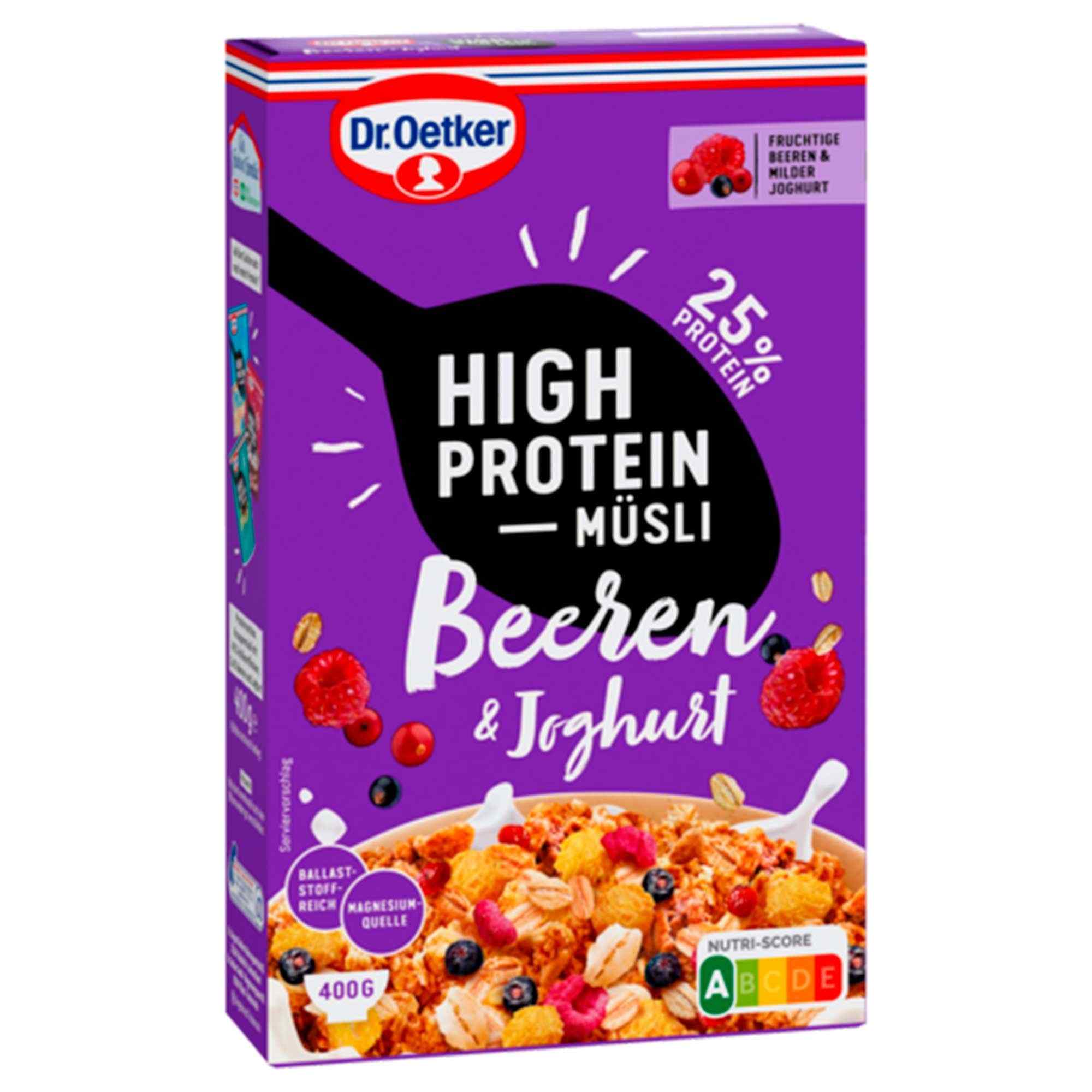 Dr. Oetker High Protein Müsli Beeren & Joghurt 400g von Dr. Oetker
